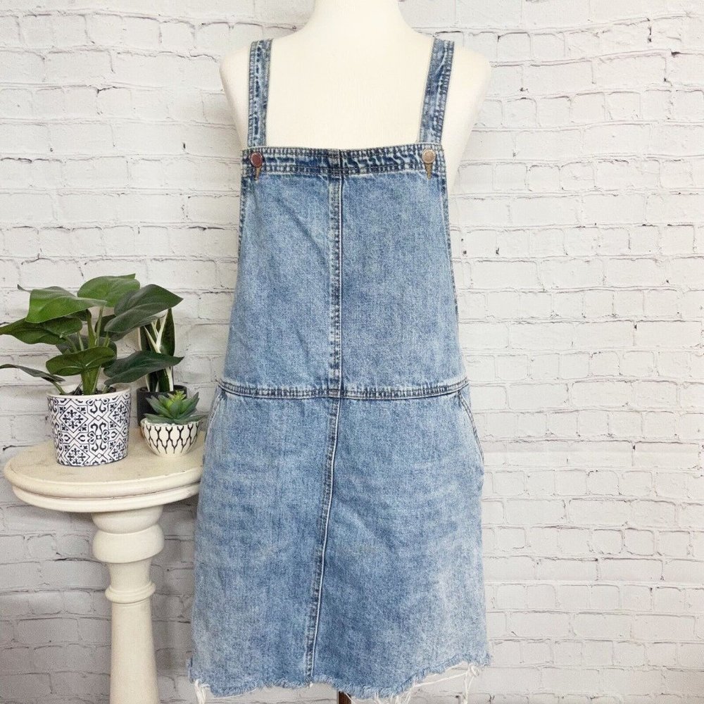 BLANKNYC Blow the Bag Raw Hem Blue Denim Skirtall, Size 31 (US Women's 12)